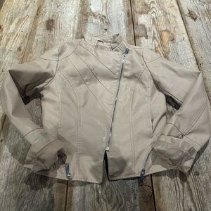 NanaMacs Beige Leather Jacket